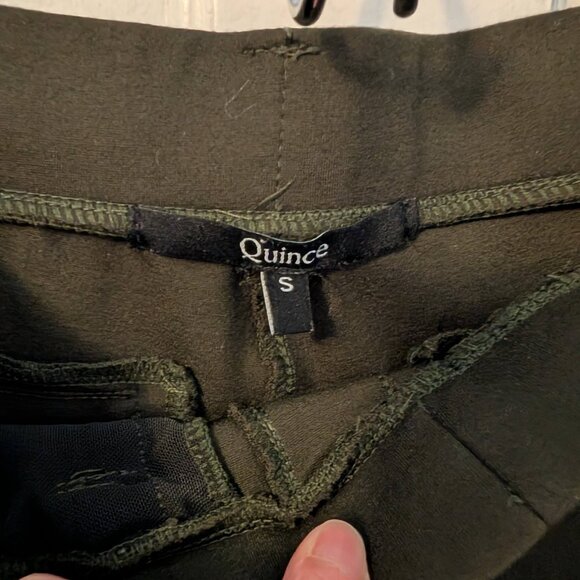 Quince Ultra-Stretch Ponte Straight Leg 4-Pocket Pants Size Small, Olive - Picture 2 of 6
